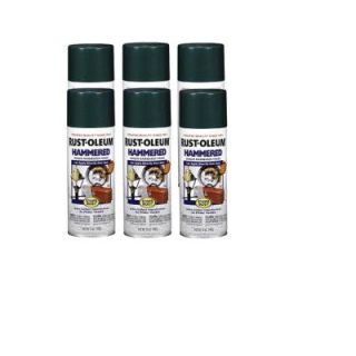 Rust Oleum Stops Rust 12 oz. Gloss Verde Green Hammered Spray Paint (6 Pack) DISCONTINUED 182817
