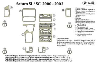 2000, 2001, 2002 Saturn S Series Wood Dash Kits   B&I WD420C DCF   B&I Dash Kits