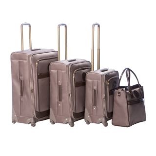 Anne Klein Taupe Newport 4 piece Expandable Spinner Luggage Set