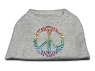 Mirage Pet Products 52 70 XSGY Rhinestone Rainbow Peace Sign Shirts Grey XS   8