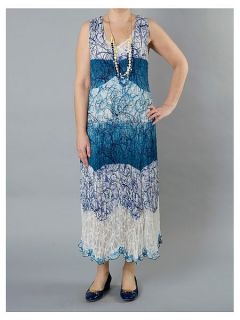 Chesca Plus Size Scribble Print Dress With Lace Trim
