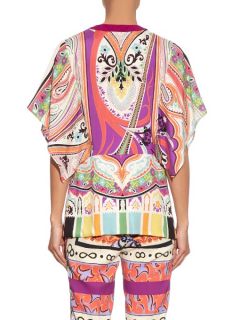Paisley and floral print silk blend blouse  Etro US