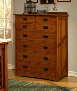 Mission Solid Oak 8 drawer Dresser   10814313   Shopping