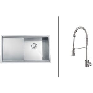 Ruvati RVC2366 Combo Stainless Steel/Polished Chrome  Faucet & Sink Kitchen Combos