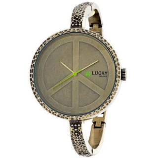 Lucky Brand Womens Goldtone Peace Sign Watch  ™ Shopping
