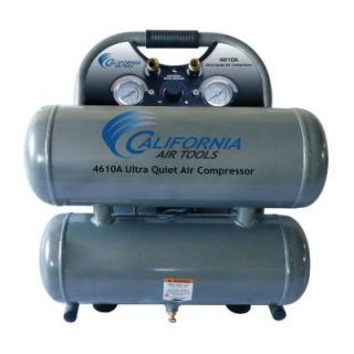 California Air Tools 4.6 Gal. 1 HP Ultra Quiet and Oil Free Aluminum Twin Tank Air Compressor CAT 4610A