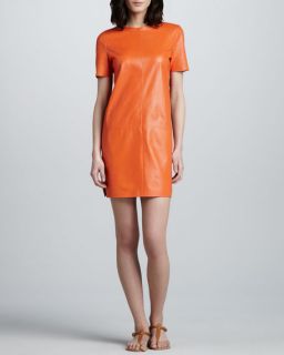 Vince Perforated Leather Shift Dress