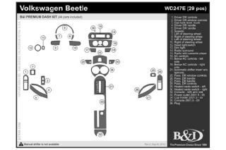2001 2005 Volkswagen Beetle Wood Dash Kits   B&I WD247E DCF   B&I Dash Kits