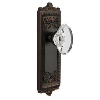 Grandeur Timeless Bronze Privacy Windsor Plate with Provence Crystal Knob WINPRO 40 TB